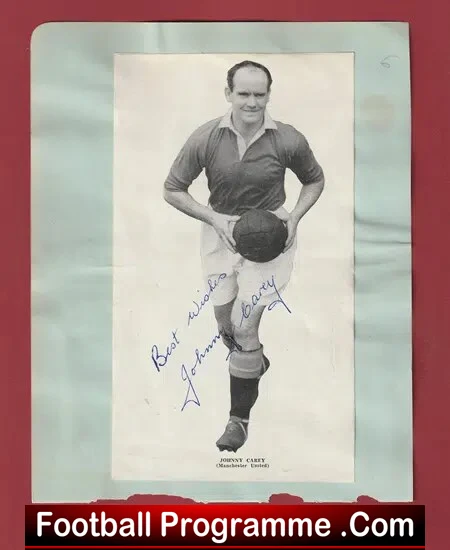 Manchester United Johnny Carey Signed Autograph Picture 1940’s