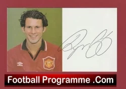 Manchester United Ryan Giggs Man Utd Signed Card Autograph - football programme