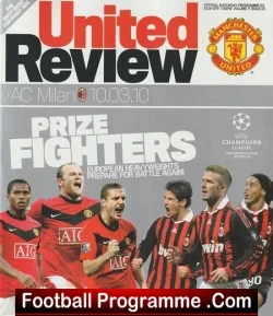 Manchester United v AC Milan 2010 - David Beckham Returns OT - football programme