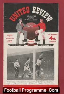 Manchester United v Arsenal 1954 - Man Utd 1950s Fred Goodwin - football programme