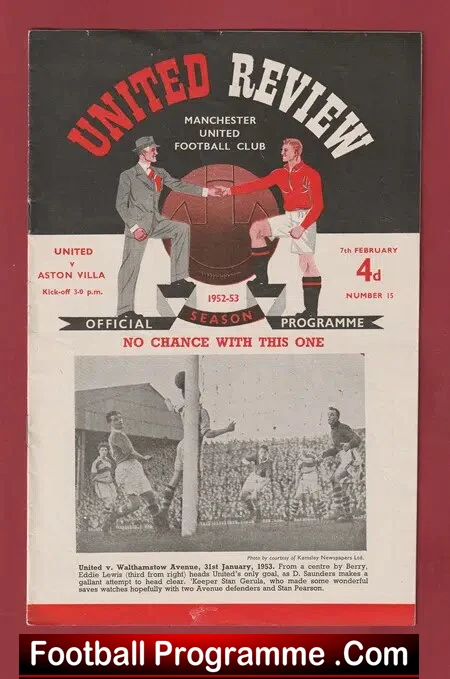 Manchester United v Aston Villa 1953 – 1950’s Man Utd