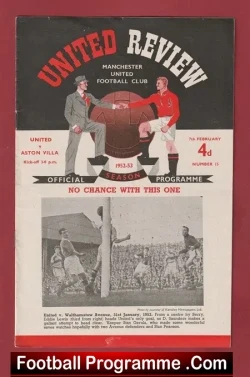Manchester United v Aston Villa 1953 – 1950’s Man Utd