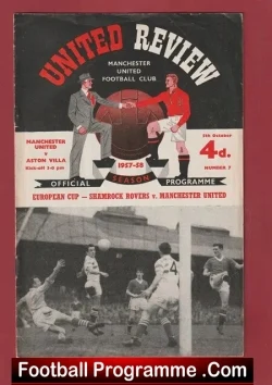 Manchester United v Aston Villa 1957 – 1950’s Man Utd + Token
