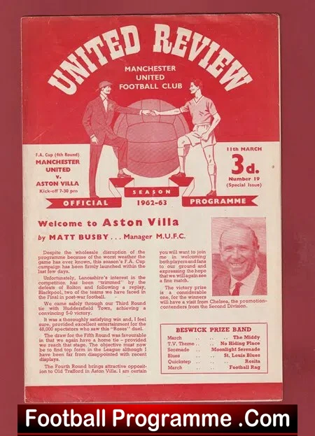 Manchester United v Aston Villa 1963 – Emergency Red Issue
