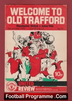 Manchester United v Aston Villa 1975 – Man United