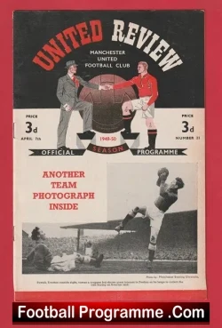 Manchester United v Birmingham City 1950 - Man United 1950s - football programme
