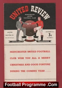 Manchester United v Bolton Wanderers 1950 - Man Utd - football programme