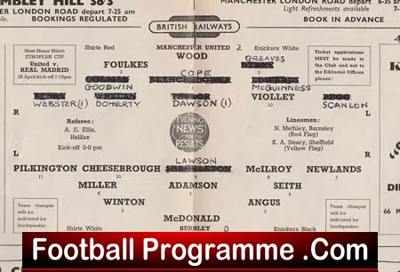 Manchester United v Burnley 1957 - Debut Alex Dawson