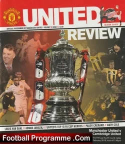 Manchester United v Cambridge United 2015 - FA Cup - football programme