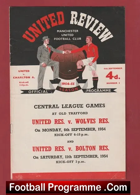 Manchester United v Charlton Athletic 1954 - Man Utd 1950s
