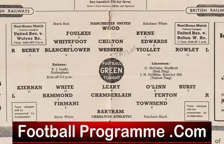 Manchester United v Charlton Athletic 1954 - Man Utd 1950s