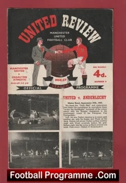 Manchester United v Charlton Athletic 1956 Debut Bobby Charlton 1st Game