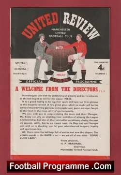 Manchester United v Chelsea 1952 - 1950's Man Utd - football programme