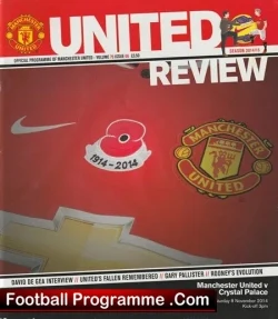 Manchester United v Crystal Palace 2014 - football programme