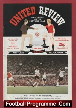 Manchester United v Leeds United 1981 - Man Utd - football programme
