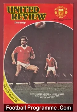 Manchester United v Leeds United 1981 - Man Utd - football programme