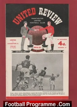 Manchester United v Leicester City 1954 - Man Utd 1950s - football programme