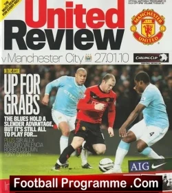 Manchester United v Manchester City 2010 - League Cup - football programme