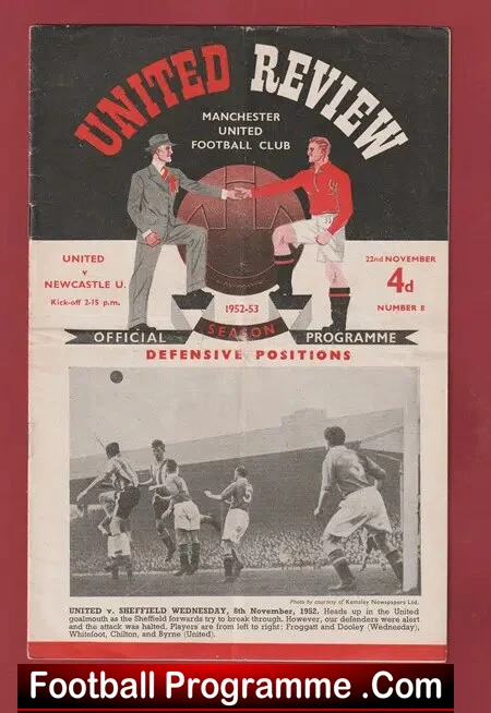 Manchester United v Newcastle United 1952 – 1950’s Programmes