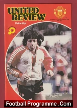Manchester United v Norwich City 1981 – Dave Sexton Last Match