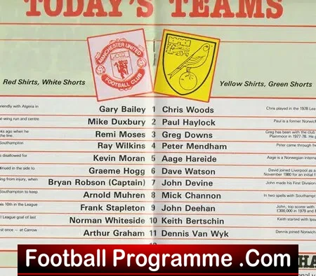 Manchester United v Norwich City 1984 - Man Utd