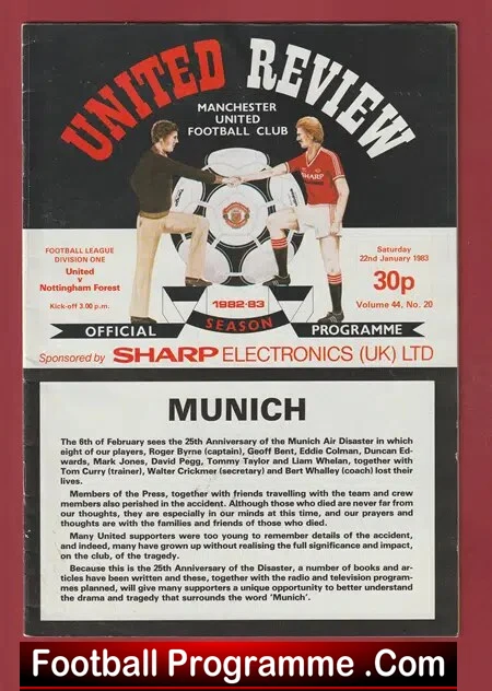 Manchester United v Nottingham Forest 1983 – Munich Tribute