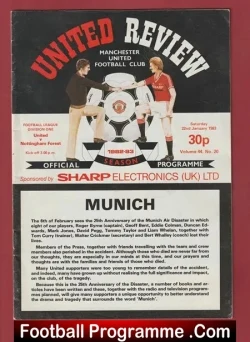 Manchester United v Nottingham Forest 1983 – Munich 25th Anivs