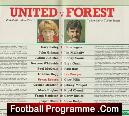 Manchester United v Nottingham Forest 1985 - Man Utd