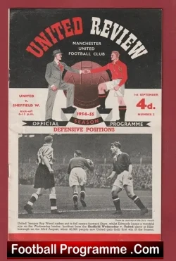 Manchester United v Sheffield Wednesday 1954 - Man Utd 1950s - football programme