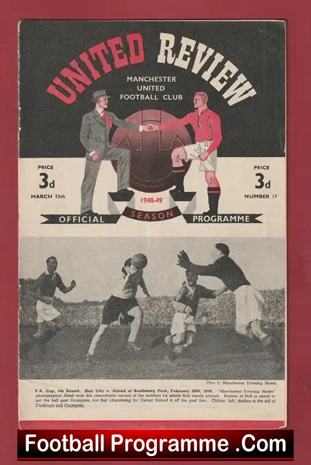Manchester United v Stoke City 1949 – 1940’s Man Utd Programme