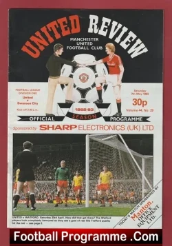 Manchester United v Swansea City 1983 - Man Utd - football programme