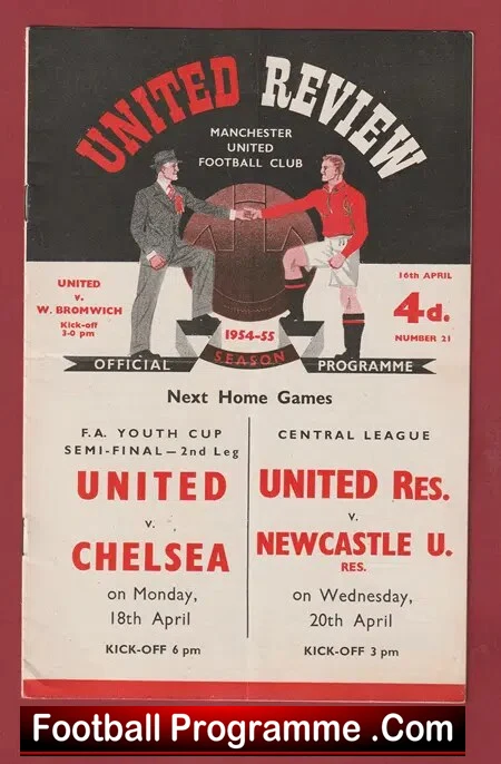 Manchester United v WBA 1955 - 1950's Man Utd