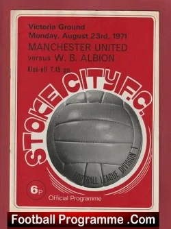 Manchester United v WBA 1971 - At Stoke City - Old Trafford Ban! - football memorabilia