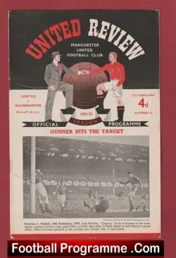 Manchester United v Wolves 1953 - 1950's Man Utd - football programme