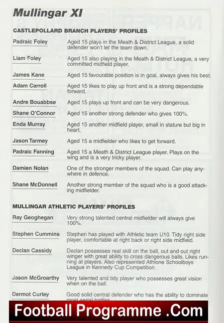 Mullingar Town X1 v Manchester United 1997 - Man Utd Friendly