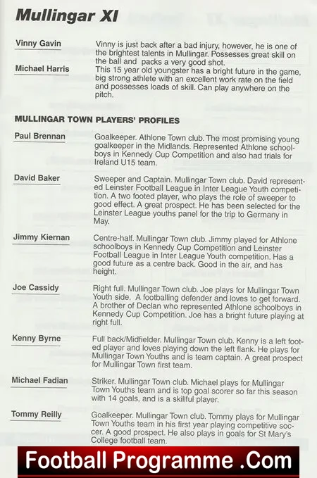 Mullingar Town X1 v Manchester United 1997 - Man Utd Friendly