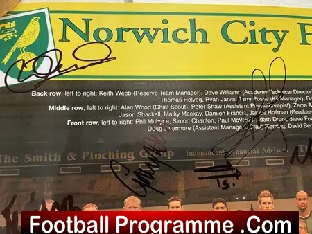 Norwich City Football Team Squad Multi Autographed Poster 2004
