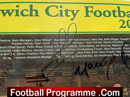 Norwich City Football Team Squad Multi Autographed Poster 2004