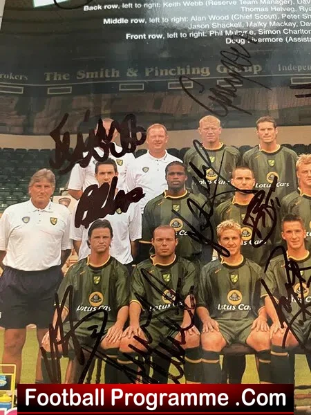 Norwich City Football Team Squad Multi Autographed Poster 2004