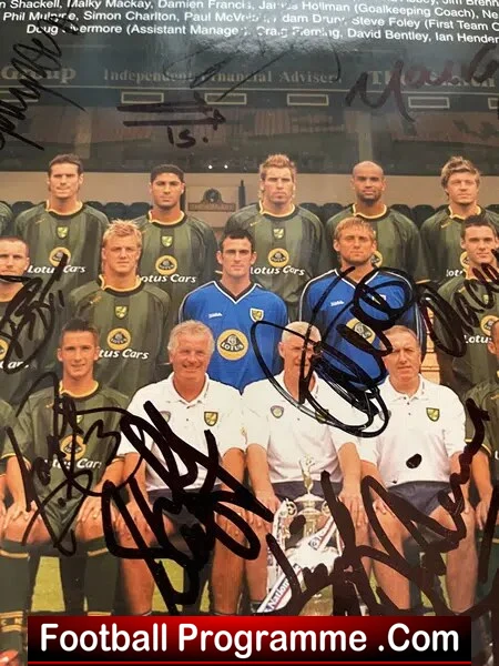Norwich City Football Team Squad Multi Autographed Poster 2004