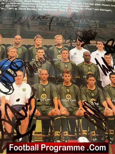 Norwich City Football Team Squad Multi Autographed Poster 2004