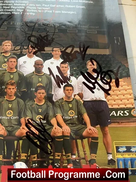 Norwich City Football Team Squad Multi Autographed Poster 2004