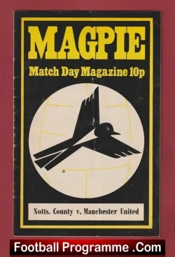 Notts County v Manchester United 1975 - 2nd Division Season - football programme