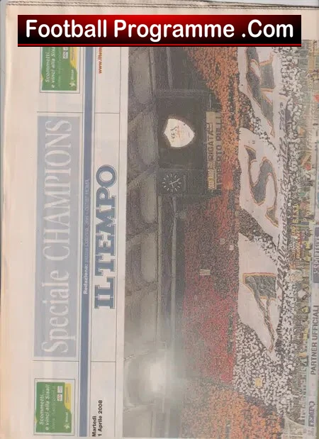 Roma v Manchester United 2008 – Souvenir Newspaper