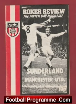 Sunderland v Manchester United 1975 - Second Division Man Utd - football programme