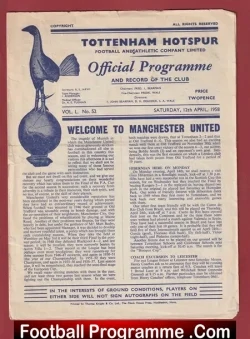Tottenham Hotspur v Manchester United 1958 – Man Utd 58