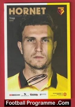 Watford v Manchester United 2016 - Multi Autographed SIGNED - football programme