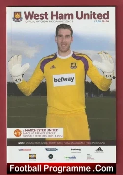 West Ham United v Manchester United 2015 - football programme