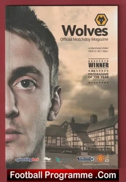 Wolves Wolverhampton v Manchester United 2012 - Man Utd - football programme