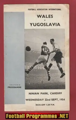 Wales v Yugoslavia 1954 – Pirate Programme